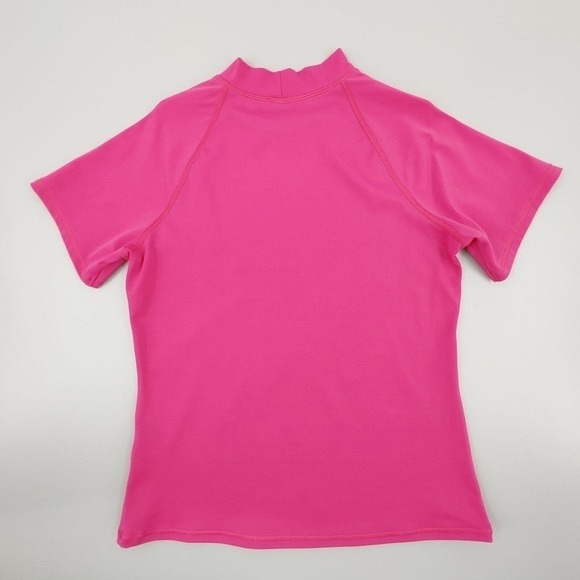 Lands End Rash Guard Shirt Girls Large Hot Pink Heart Popsicle Print Lined Swim - Picture 5 of 8